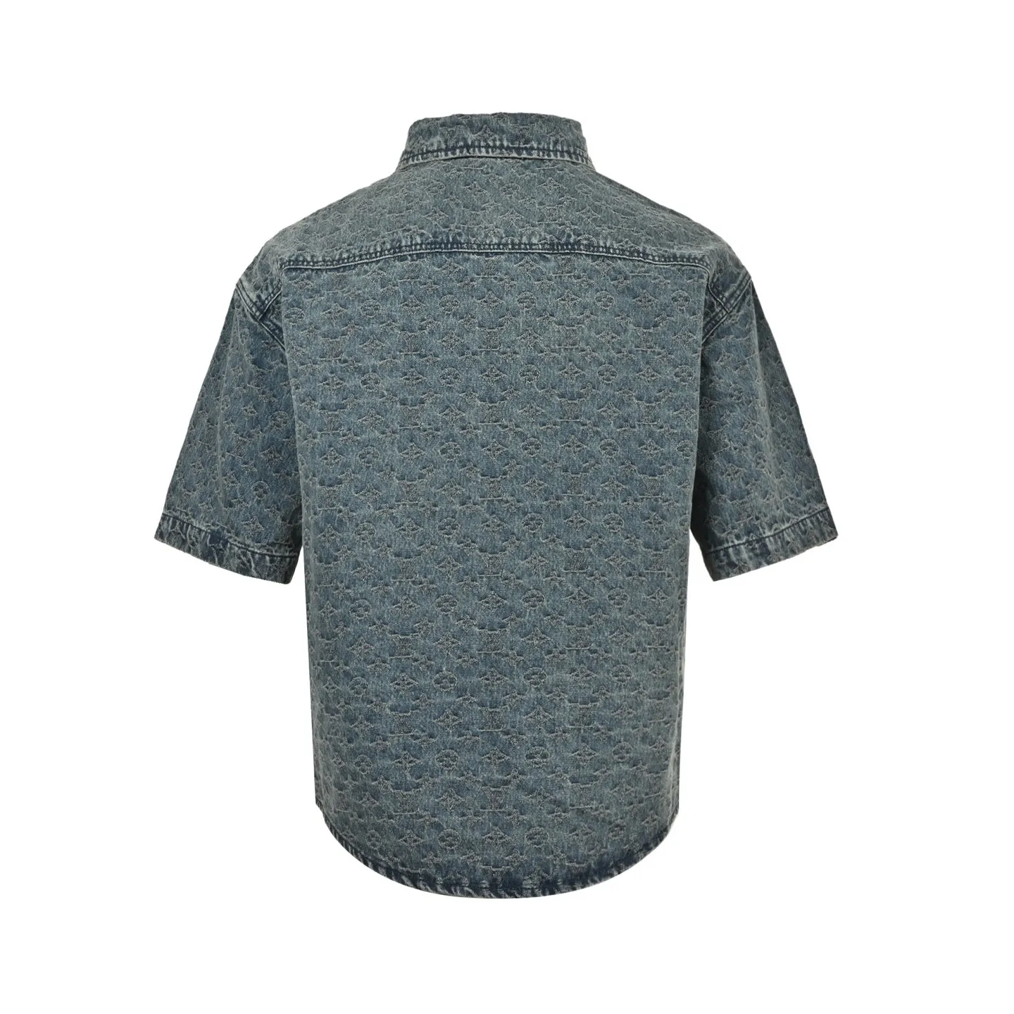 Louis Vuitton/Louis Vuitton 25ss all-over old flower jacquard suit denim short-sleeved shirt